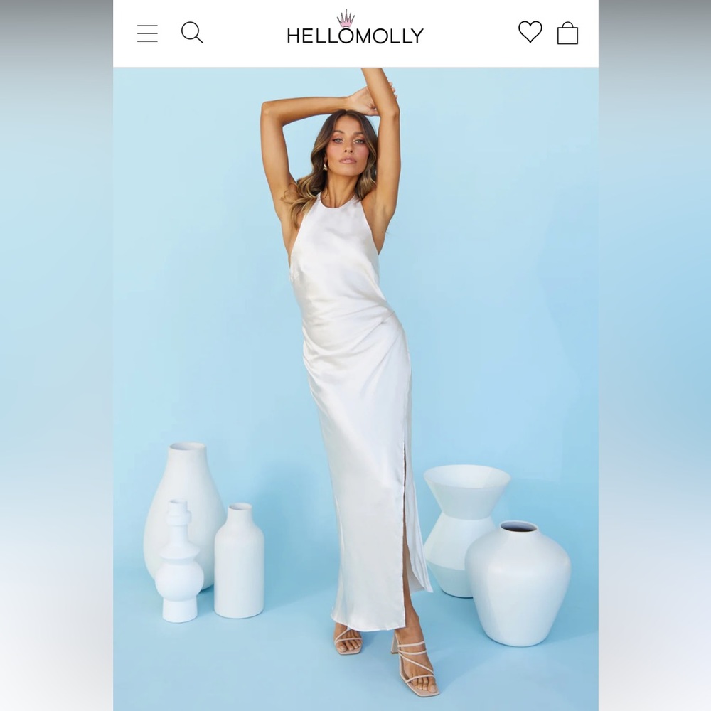 Hello Molly White Midi Dress